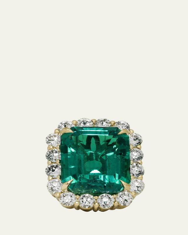 Royale Bestie Diamond and Emerald Statement Ring